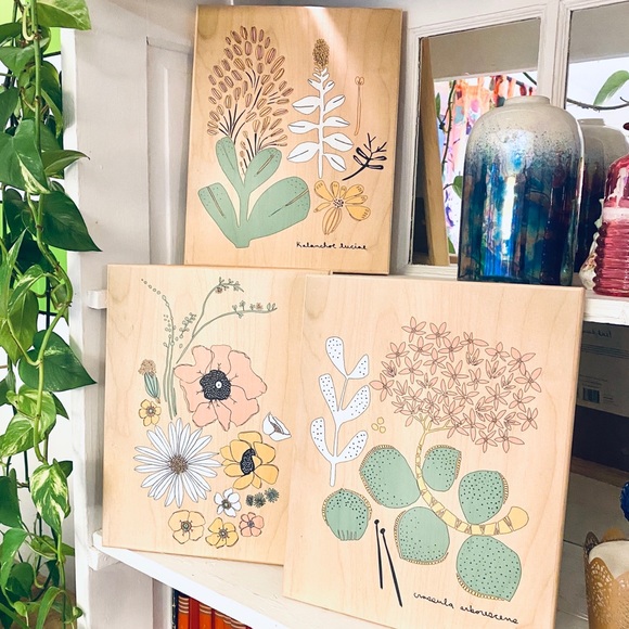 Leah Duncan Wooden Botanical Art Prints Set Target